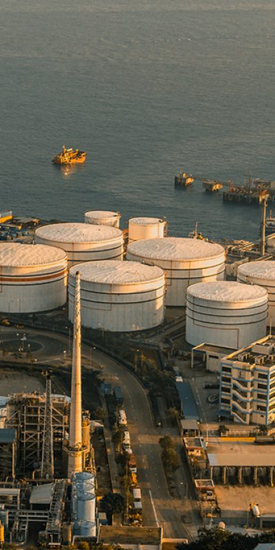 Top view of Oil Tank in Hong Kong